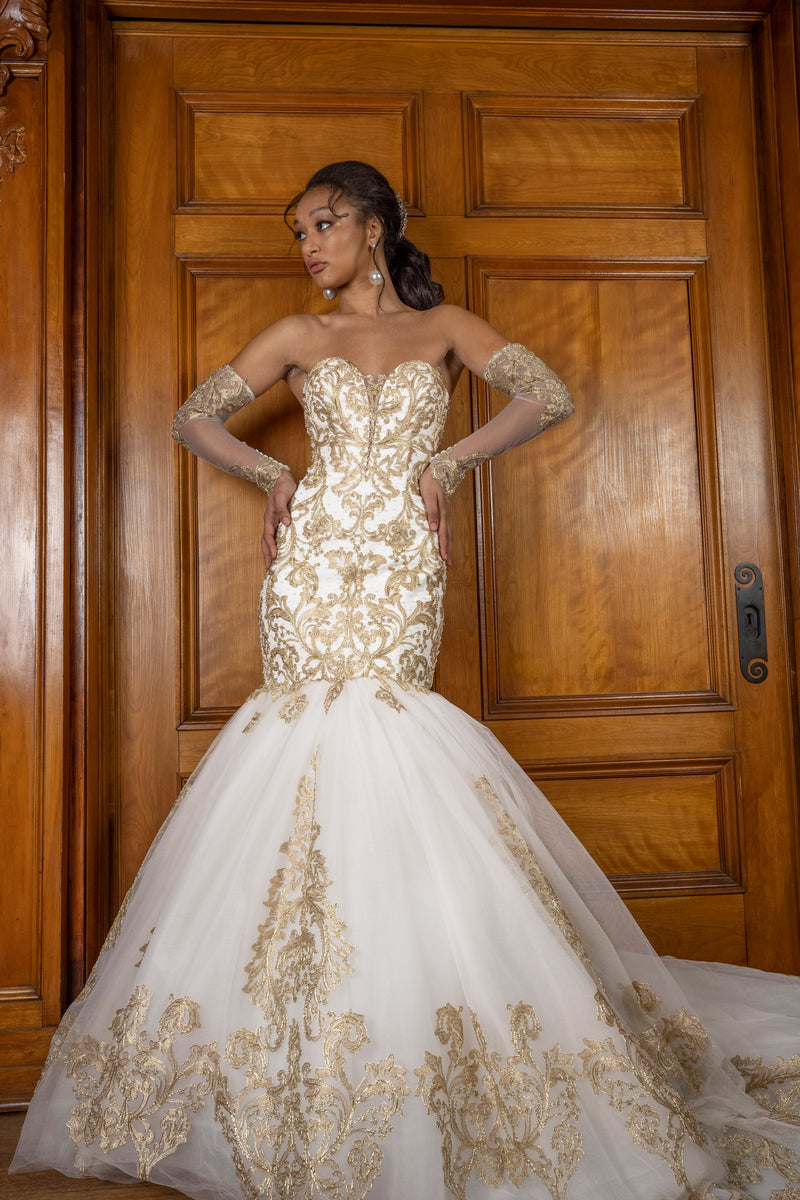 Golden Empress Mermaid Gown” – Exquisite B