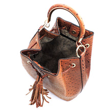 Load image into Gallery viewer, Ostrich Croc Drawstring Bucket 2-in-1 Satchel Handbag