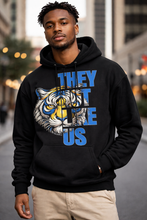 Load image into Gallery viewer, They Not Like Us” Tiger Hoodie (Blue &amp; Gold)