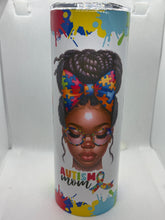 Load image into Gallery viewer, Afro Lock Autism Mom Tumbler