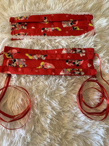 Minnie Mouse Surgical Tie Up Face Mask