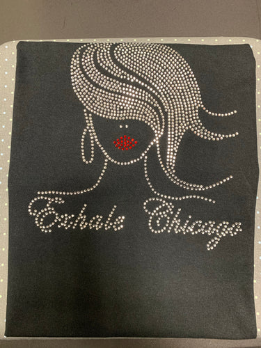 Exhale Chicago V Neck Graphic T
