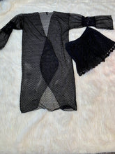 Load image into Gallery viewer, Black So Lesa Kimono and Short Set